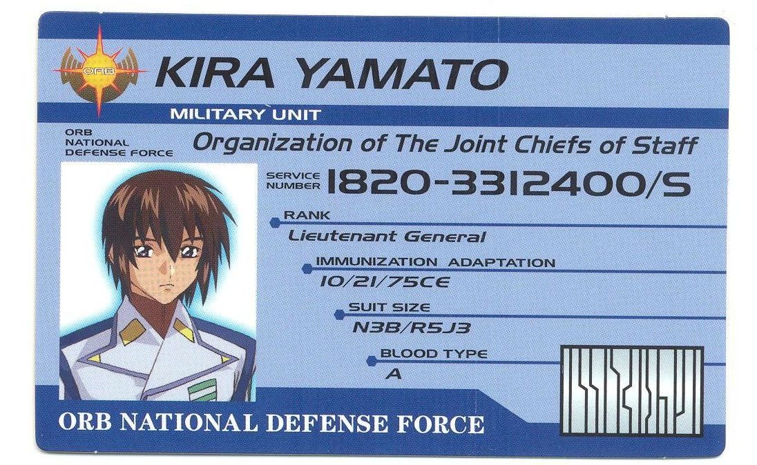 ID-карта 1: Кира (лицевая сторона)